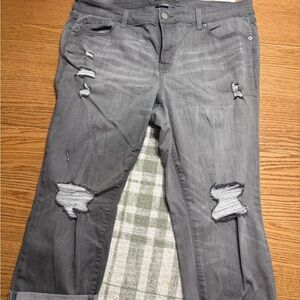 Torrid Gray Ankle Cropped Boyfriend Jeans